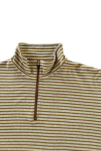 MULTI BORDER L/S STAND ZIP｜YELLOW