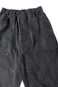 DOUBLE KNEE PIGMENT PANT｜BLACK
