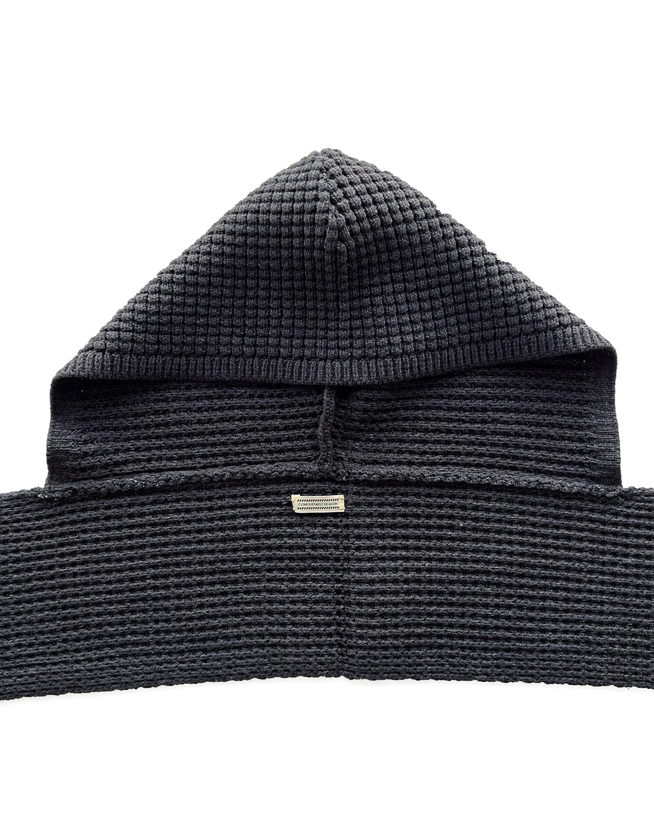 WAFFLE HOOD SCARF｜CHARCOAL