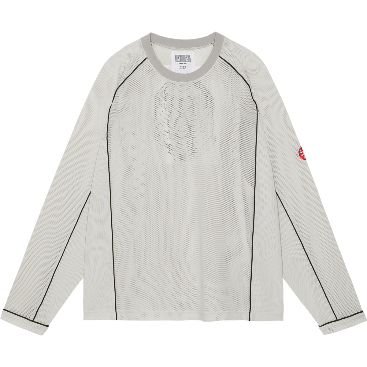 MESH RAGLAN COLOUR LONG SLEEVE T｜GREY