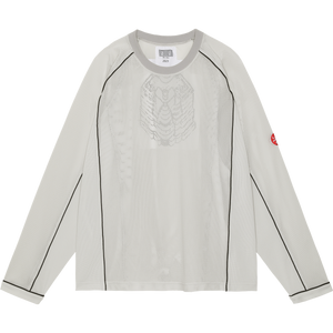 MESH RAGLAN COLOUR LONG SLEEVE T｜GREY