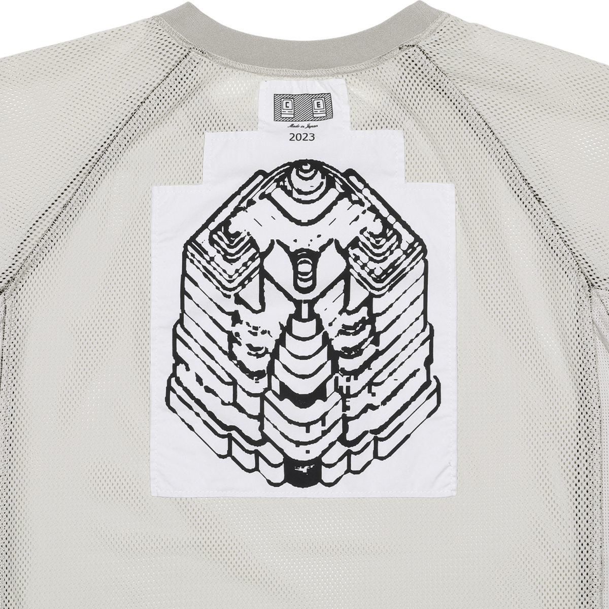 MESH RAGLAN COLOUR LONG SLEEVE T｜GREY