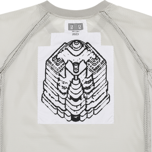 MESH RAGLAN COLOUR LONG SLEEVE T｜GREY