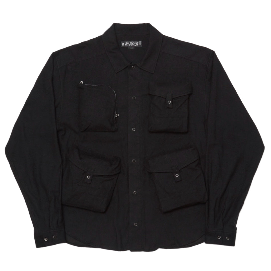 MULTI POCKET SHIRT ｜BLACK