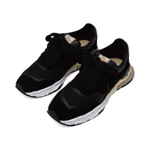 "GEORGE " OG Sole mix material Low-Top sneaker｜Black