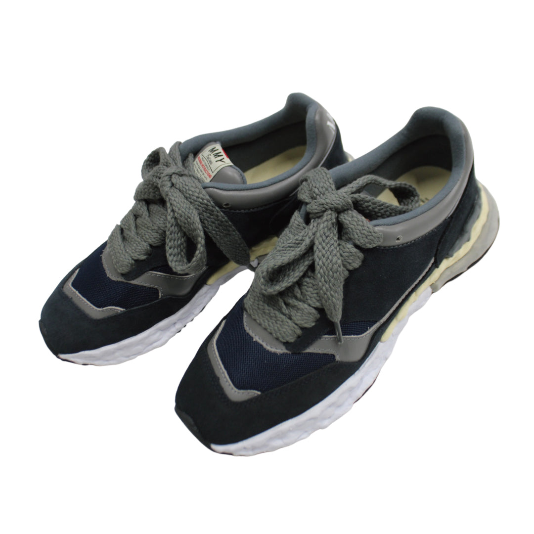 "GEORGE " OG Sole mix material Low-Top sneaker｜NAVY