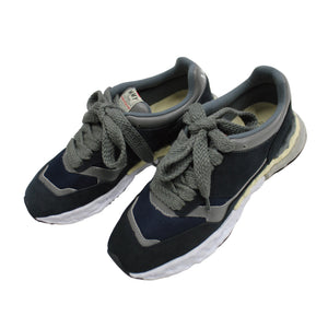 "GEORGE " OG Sole mix material Low-Top sneaker｜NAVY