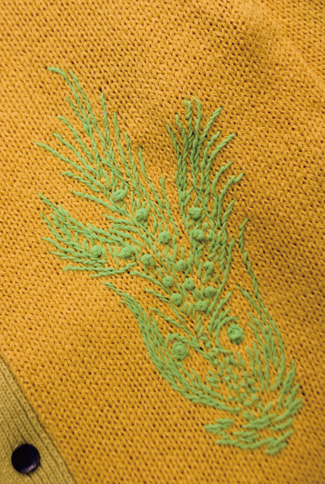 HAND EMBROIDERY CARDIGAN｜YELLOW
